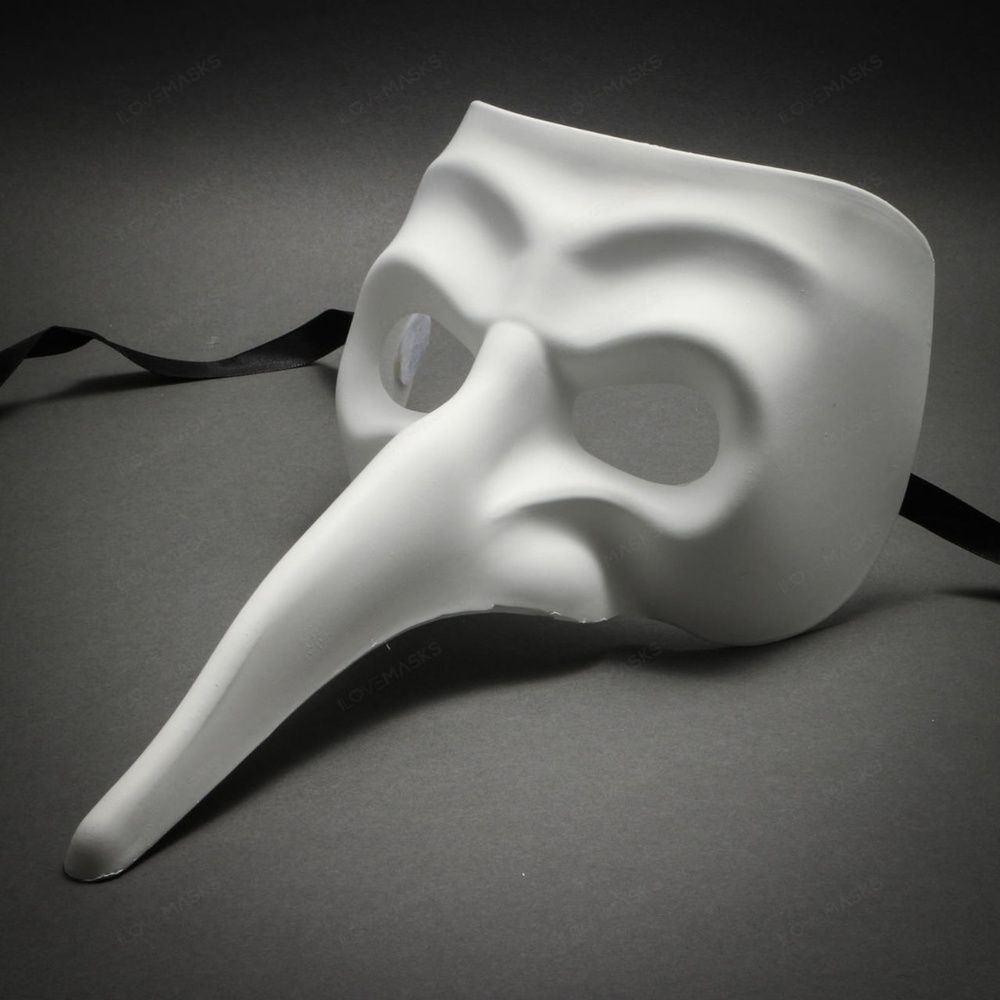 White Long Nose Bird Craft Mardi Gras Masquerade